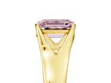 Yellow gold Fancy Pink Emerald  Solitaire Diamond Ring with Cathedral Band and Four-Prong Setting_70