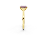 Yellow gold Fancy Pink Emerald  Solitaire Diamond Ring with Four-Prong Setting and Classic Band_5