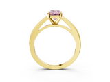 Yellow gold Fancy Pink Emerald  Solitaire Diamond Ring with Four-Prong Setting and Classic Band_6