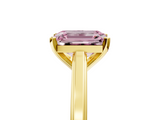 Yellow gold Fancy Pink Emerald  Solitaire Diamond Ring with Four-Prong Setting and Classic Band_8