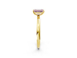 Yellow gold Fancy Pink Emerald  Solitaire Diamond Ring with Four-Prong Setting on a Plain Band_24