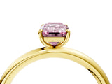 Yellow gold Fancy Pink Emerald  Solitaire Diamond Ring with Four-Prong Setting on a Plain Band_26