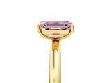 Yellow gold Fancy Pink Emerald  Solitaire Diamond Ring with Four-Prong Setting on a Plain Band_27