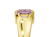 Yellow gold Fancy Pink Emerald  Solitaire Diamond Ring with Six-Prong Cathedral Setting_58