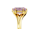 Yellow gold Fancy Pink Emerald  Solitaire Diamond Ring with Six-Prong Setting and Tapered Band_22