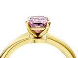 Yellow gold Fancy Pink Emerald  Solitaire Diamond Ring with Six-Prong Setting on a Classic Band 4