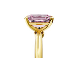 Yellow gold Fancy Pink Emerald  Solitaire Diamond Ring with Six-Prong Setting on a Classic Band 5