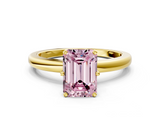 Yellow gold Fancy Pink Emerald  Solitaire Diamond Ring with Six-Prong Setting on a Classic Band_3