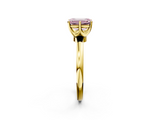 Yellow gold Fancy Pink Emerald  Solitaire Diamond Ring with Six-Prong Setting on a Classic Band_5