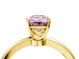 Yellow gold Fancy Pink Emerald  Solitaire Diamond Ring with Six-Prong Setting on a Classic Band_7