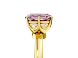 Yellow gold Fancy Pink Emerald  Solitaire Diamond Ring with Six-Prong Setting on a Classic Band_8