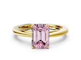 Yellow gold Fancy Pink Emerald  Solitaire Diamond Ring with Split Shank and Four-Prong Setting_12