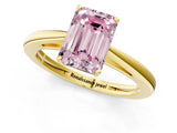 Yellow gold Fancy Pink Emerald  Solitaire Diamond Ring with Split Shank and Four-Prong Setting_13