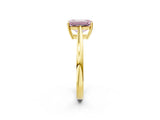Yellow gold Fancy Pink Emerald  Solitaire Diamond Ring with Split Shank and Four-Prong Setting_14