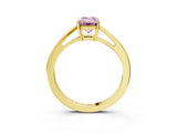 Yellow gold Fancy Pink Emerald  Solitaire Diamond Ring with Split Shank and Four-Prong Setting_15