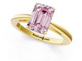 Yellow gold Fancy Pink Emerald  Solitaire Diamond Ring with Split Shank and Four-Prong Setting_21