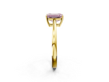 Yellow gold Fancy Pink Emerald  Solitaire Diamond Ring with Split Shank and Four-Prong Setting_22