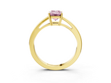 Yellow gold Fancy Pink Emerald  Solitaire Diamond Ring with Split Shank and Four-Prong Setting_23