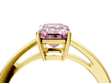 Yellow gold Fancy Pink Emerald  Solitaire Diamond Ring with Split Shank and Four-Prong Setting_24