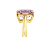 Yellow gold Fancy Pink Emerald  Solitaire Diamond Ring with Split Shank and Four-Prong Setting_25