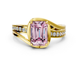 Yellow gold Fancy Pink Emerald  Solitaire Diamond Ring with Split Shank and Prong Setting_40