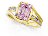 Yellow gold Fancy Pink Emerald  Solitaire Diamond Ring with Split Shank and Prong Setting_41
