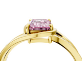 Yellow gold Fancy Pink Emerald  Solitaire Diamond Ring with Split Shank and Prong Setting_44