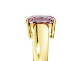 Yellow gold Fancy Pink Emerald  Solitaire Diamond Ring with Tapered Band and Four-Prong Setting_54