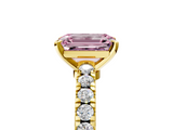 Yellow gold Fancy Pink Emerald  Solitaire Diamond with Pavé Band and Four-Prong Setting_54