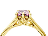 Yellow gold Fancy Pink Emerald  Solitaire Engagement Ring with Six-Prong Setting and Classic Band 5