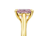 Yellow gold Fancy Pink Emerald  Solitaire Engagement Ring with Six-Prong Setting and Classic Band