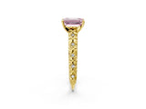 Yellow gold Fancy Pink Emerald  Solitaire Floral Milgrain Engagement Ring_56