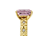 Yellow gold Fancy Pink Emerald  Solitaire Floral Milgrain Engagement Ring_59