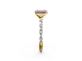 Yellow gold Fancy Pink Emerald  Solitaire Marquise Side Stone Prong Setting Ring_46