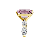 Yellow gold Fancy Pink Emerald  Solitaire Marquise Side Stone Prong Setting Ring_49