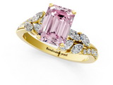Yellow gold Fancy Pink Emerald  Solitaire Marquise Twist Band with Six-Prong Setting_76