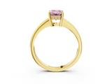 Yellow gold Fancy Pink Emerald  Solitaire Pavé Band Prong Setting Ring_22