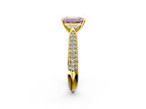 Yellow gold Fancy Pink Emerald  Solitaire Pavé Diamond Engagement Ring with Four-Prong Setting_139