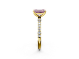 Yellow gold Fancy Pink Emerald  Solitaire Pavé Diamond Engagement Ring with Four-Prong Setting_27