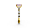 Yellow gold Fancy Pink Emerald  Solitaire Pave Diamond Engagement Ring with Prong Setting_22
