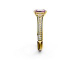 Yellow gold Fancy Pink Emerald  Solitaire Pave Split Shank Engagement Ring with Six-Prong Setting_38