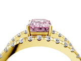 Yellow gold Fancy Pink Emerald  Solitaire Split Shank Pave Diamond Ring_53