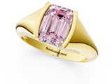 Yellow gold Fancy Pink Emerald  Solitaire Tension Set Diamond Ring_21