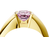 Yellow gold Fancy Pink Emerald  Solitaire Tension Set Diamond Ring_24