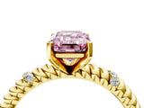 Yellow gold Fancy Pink Emerald  Solitaire Twisted Band Prong Set Engagement Ring_65