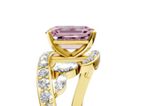 Yellow gold Fancy Pink Emerald  Solitaire with Pavé Twist Band and Four-Prong Setting_80