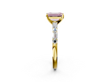 Yellow gold Fancy Pink Emerald  Solitaire with Side Baguettes and Channel Set Band_47