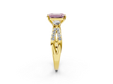 Yellow gold Fancy Pink Emerald  Three-Stone Diamond Ring with Pavé Split Shank and Four-Prong Setting_63