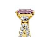 Yellow gold Fancy Pink Emerald  Three-Stone Diamond Ring with Pavé Split Shank and Four-Prong Setting_66