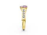 Yellow gold Fancy Pink Heart  Brilliant Channel-Set Solitaire Ring with Four-Prong Setting_22